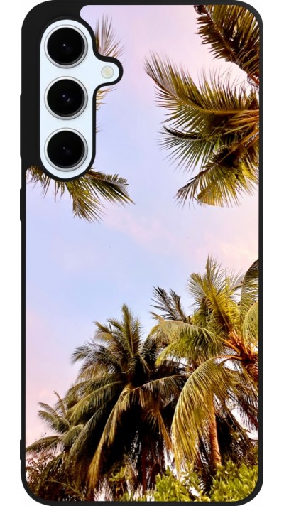 Samsung Galaxy S24 FE Case Hülle - Silikon schwarz Summer 2023 palm tree vibe