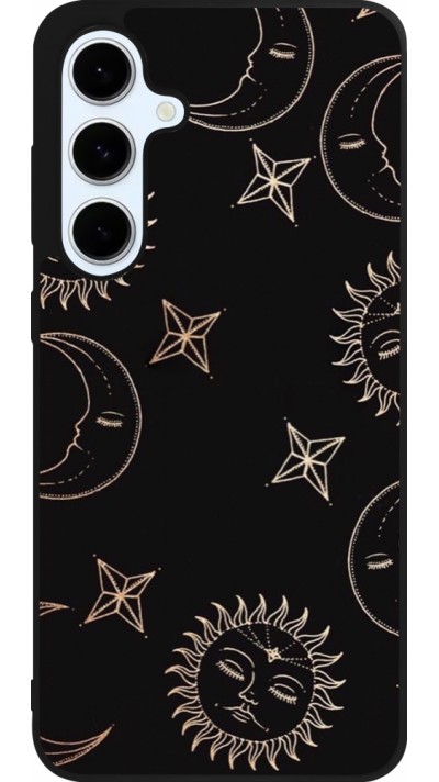 Samsung Galaxy S24 FE Case Hülle - Silikon schwarz Suns and Moons