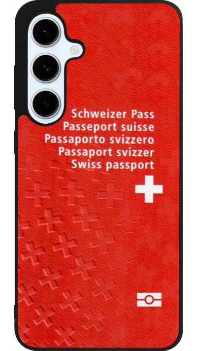 Coque Samsung Galaxy S24 FE - Silicone rigide noir Swiss Passport