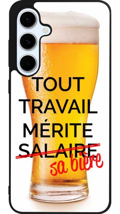 Coque Samsung Galaxy S24 FE - Silicone rigide noir Tout travail mérite sa bière