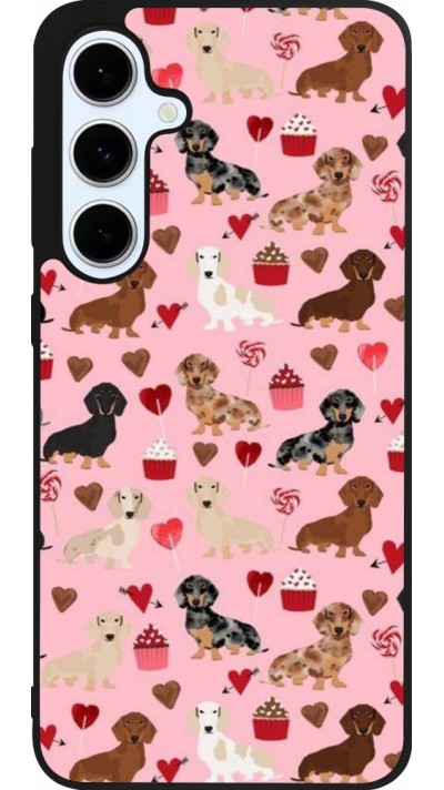 Samsung Galaxy S24 FE Case Hülle - Silikon schwarz Valentine 2024 puppy love