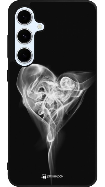 Coque Samsung Galaxy S24 FE - Silicone rigide noir Valentine 2022 Black Smoke