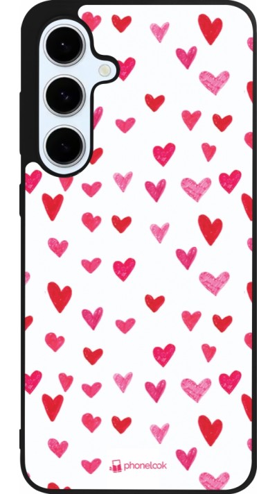 Coque Samsung Galaxy S24 FE - Silicone rigide noir Valentine 2022 Many pink hearts