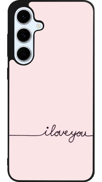 Coque Samsung Galaxy S24 FE - Silicone rigide noir Valentine 2023 i love you writing