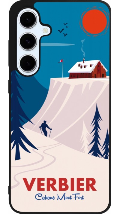 Samsung Galaxy S24 FE Case Hülle - Silikon schwarz Verbier Cabane Mont-Fort