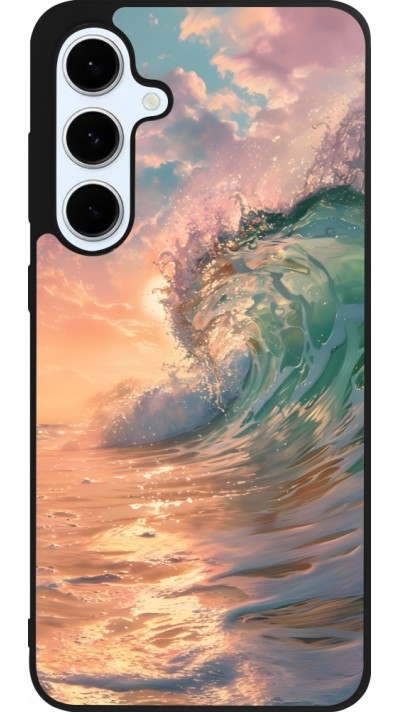 Samsung Galaxy S24 FE Case Hülle - Silikon schwarz Wave Sunset