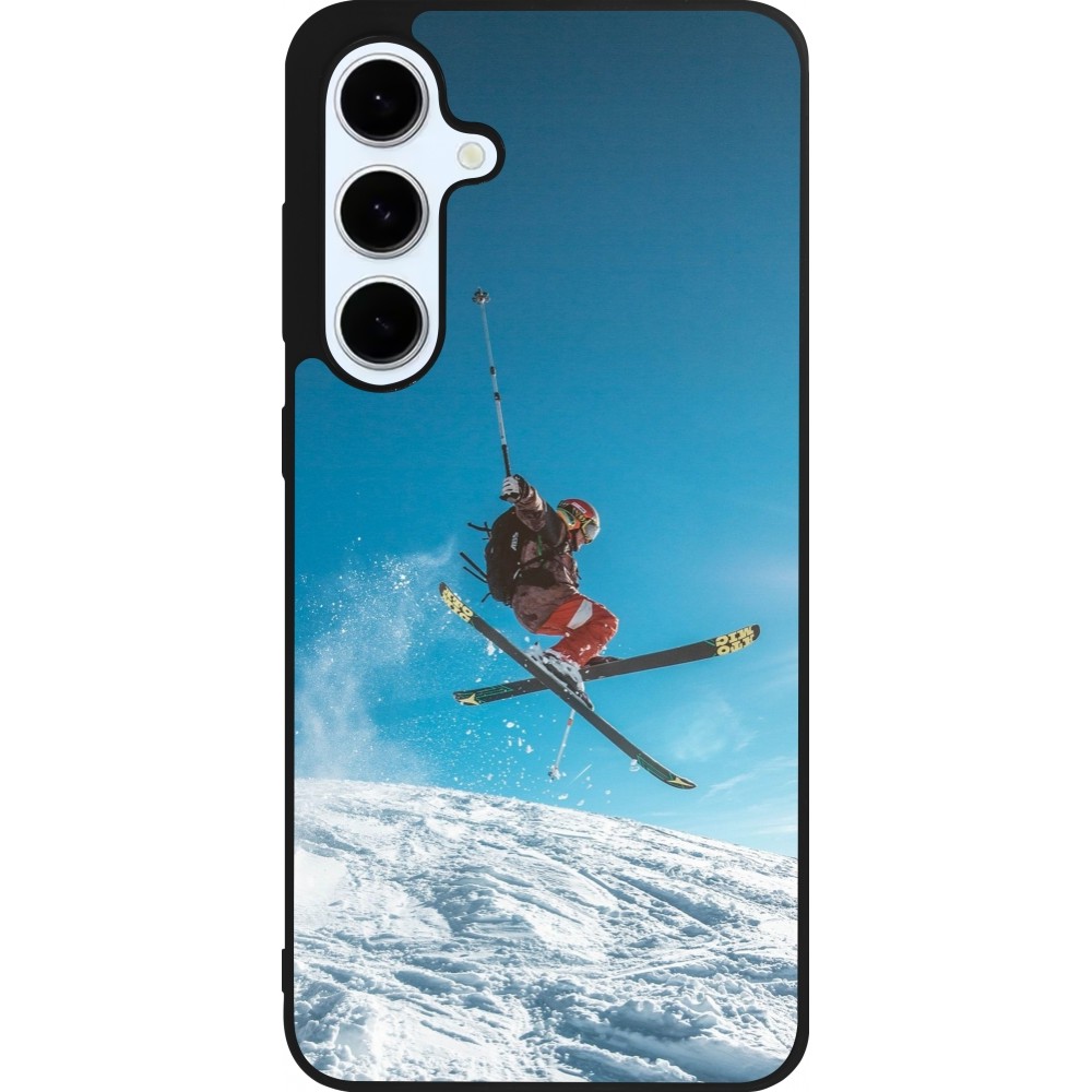 Coque Samsung Galaxy S24 FE - Silicone rigide noir Winter 22 Ski Jump