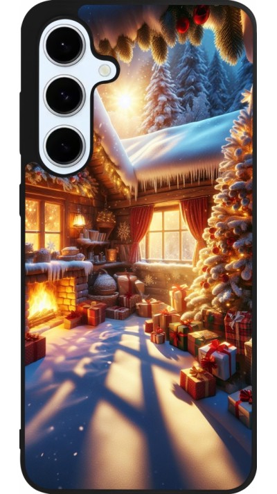 Samsung Galaxy S24 FE Case Hülle - Silikon schwarz Weihnachten Chalet Feerie