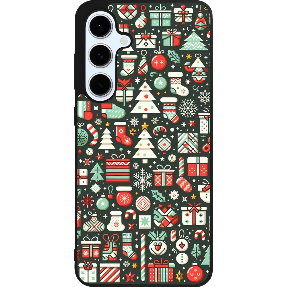 Samsung Galaxy S24 FE Case Hülle - Silikon schwarz Weihnachten 2023 Flachmuster