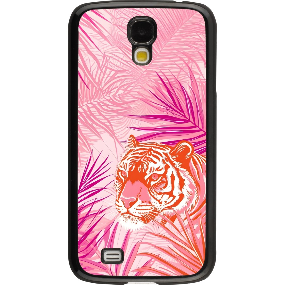 Samsung Galaxy S4 Case Hülle - Tiger Palmen rosa