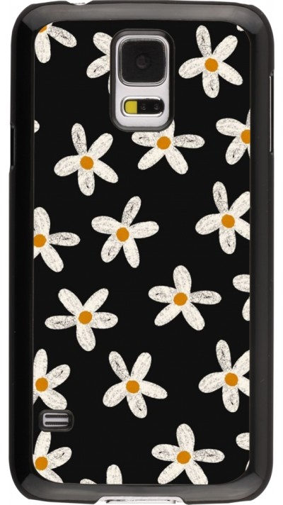 Samsung Galaxy S5 Case Hülle - Easter 2024 white on black flower