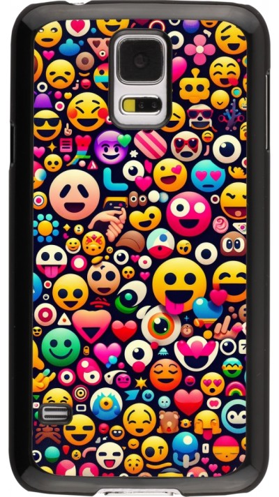 Samsung Galaxy S5 Case Hülle - Emoji Mix Farbe