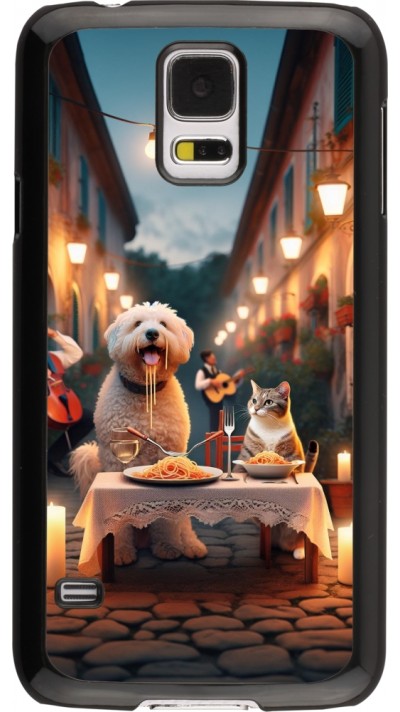 Coque Samsung Galaxy S5 - Valentine 2024 Dog & Cat Candlelight