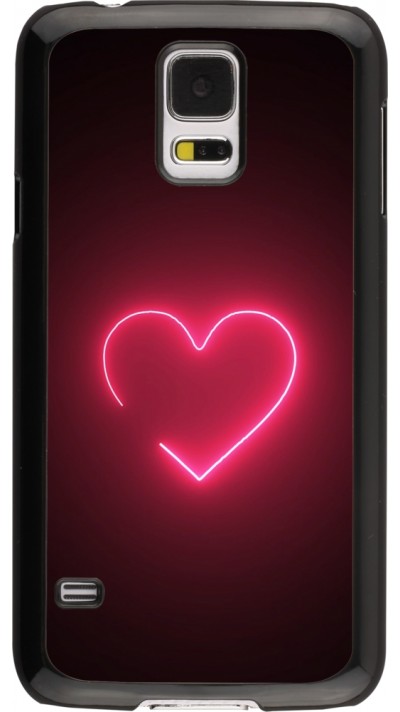 Coque Samsung Galaxy S5 - Valentine 2023 single neon heart