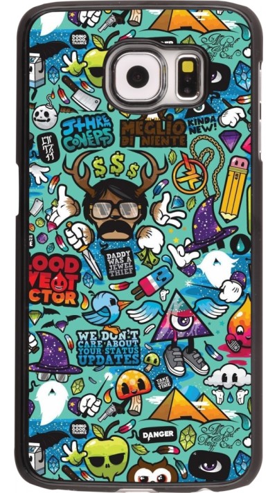Samsung Galaxy S6 Case Hülle - Mixed Cartoons Turquoise
