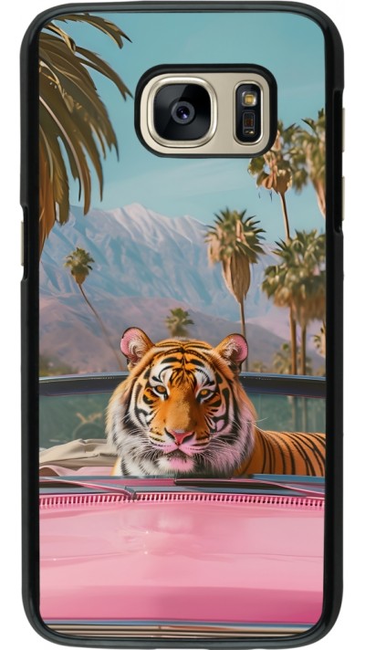 Samsung Galaxy S7 Case Hülle - Tiger Auto rosa