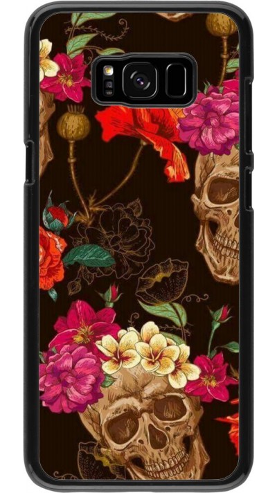 Coque Samsung Galaxy S8+ - Skulls and flowers