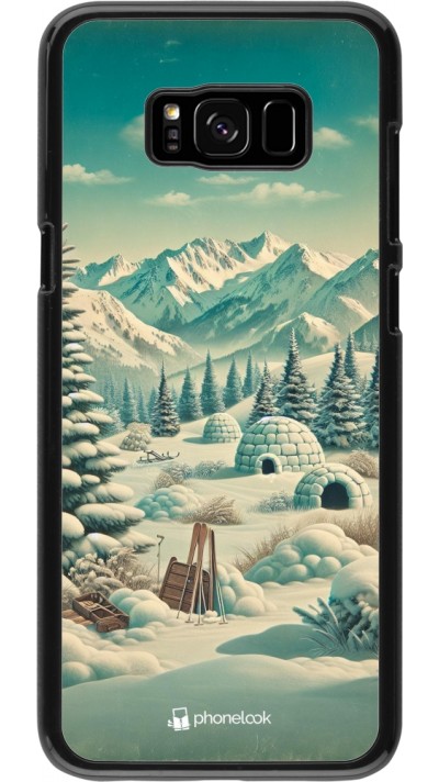 Samsung Galaxy S8+ Case Hülle - Vintage Schneebedeckter Berg Iglu