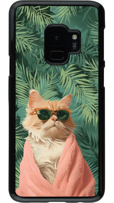 Samsung Galaxy S9 Case Hülle - Cat Summer Palms