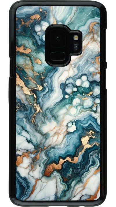 Coque Samsung Galaxy S9 - Marbre Vert Bleu Doré