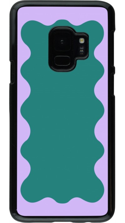 Samsung Galaxy S9 Case Hülle - Wavy Rectangle Green Purple