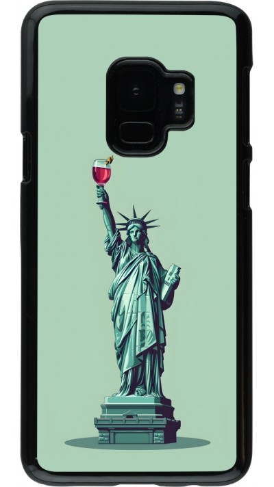 Coque Samsung Galaxy S9 - Wine Statue de la liberté avec un verre de vin