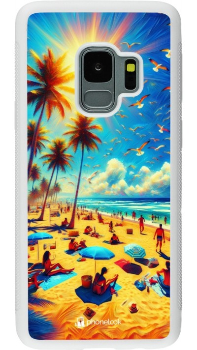 Samsung Galaxy S9 Case Hülle - Silikon weiss Sommer Paradies Farbe