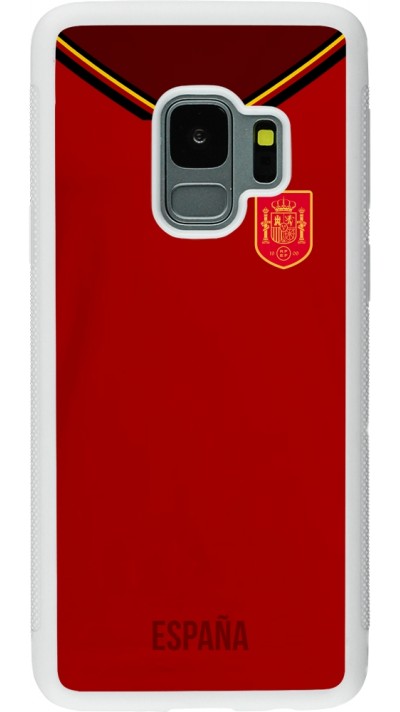 Samsung Galaxy S9 Case Hülle - Silikon weiss Spanien 2022 personalisierbares Fußballtrikot