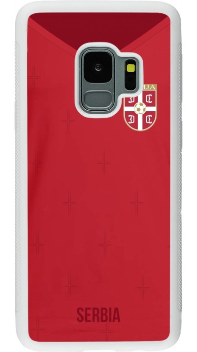 Samsung Galaxy S9 Case Hülle - Silikon weiss Serbien 2022 personalisierbares Fussballtrikot