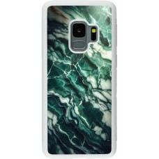 Samsung Galaxy S9 Case Hülle - Silikon weiss Majestätischer grüner Marmor