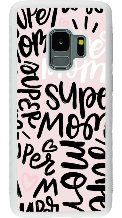 Samsung Galaxy S9 Case Hülle - Silikon weiss Mom 2024 Super mom