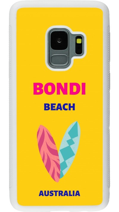 Samsung Galaxy S9 Case Hülle - Silikon weiss Pop Summer Destination Bondi