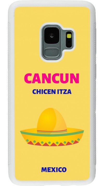 Samsung Galaxy S9 Case Hülle - Silikon weiss Pop Summer Destination Cancun