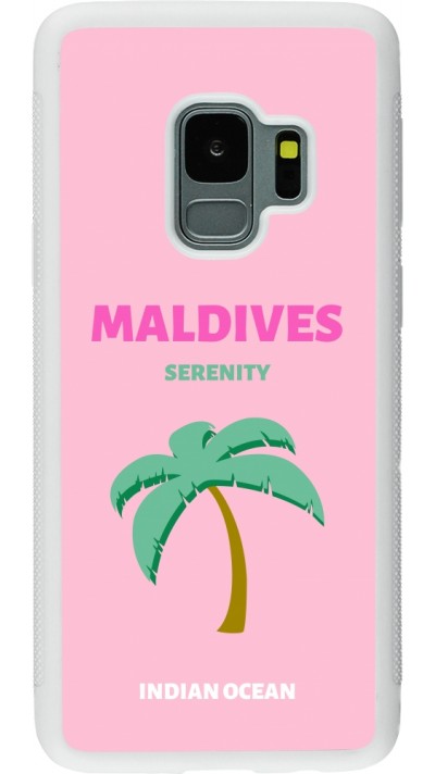 Samsung Galaxy S9 Case Hülle - Silikon weiss Pop Summer Destination Maldives