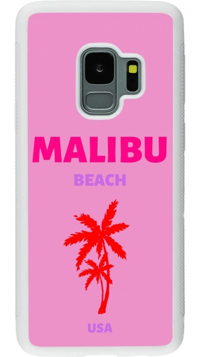 Samsung Galaxy S9 Case Hülle - Silikon weiss Pop Summer Destination Malibu