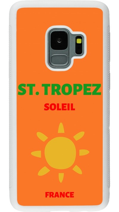 Samsung Galaxy S9 Case Hülle - Silikon weiss Pop Summer Destination St-Tropez