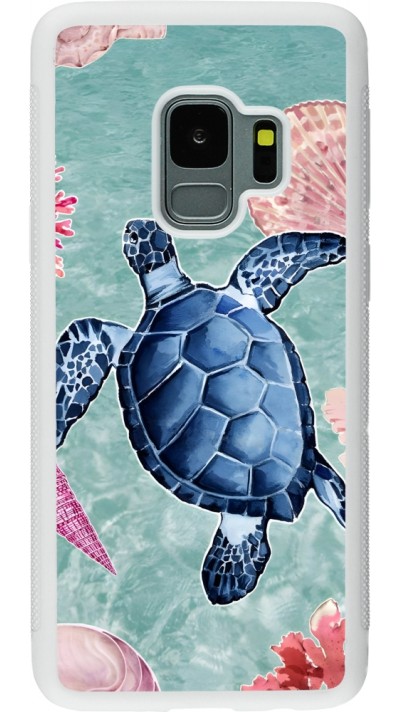 Samsung Galaxy S9 Case Hülle - Silikon weiss Preppy Turtle