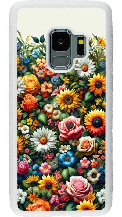 Samsung Galaxy S9 Case Hülle - Silikon weiss Sommer Blumenmuster