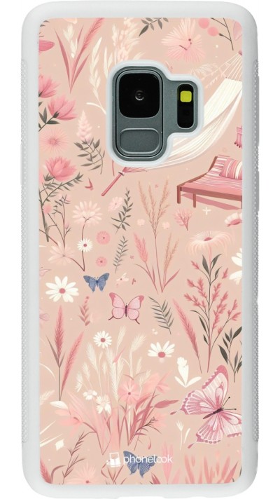 Samsung Galaxy S9 Case Hülle - Silikon weiss Sommer Pastellmuster