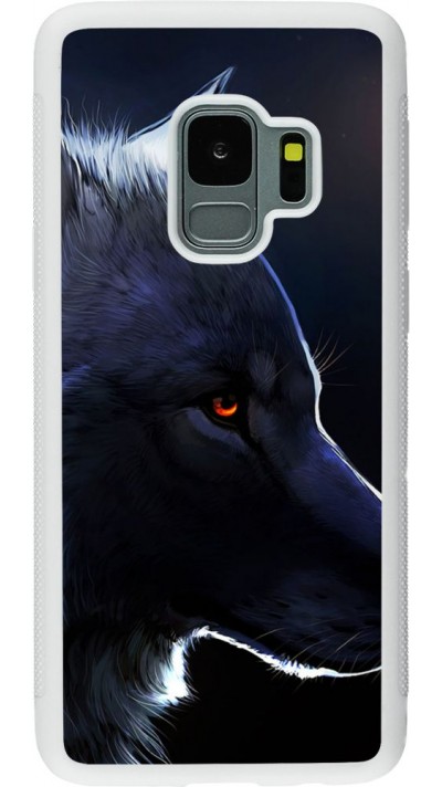 Coque Samsung Galaxy S9 - Silicone rigide blanc Wolf Shape