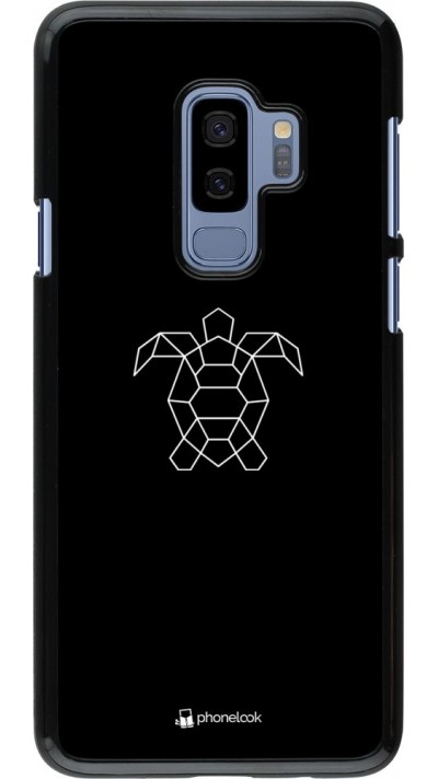 Coque Samsung Galaxy S9+ - Turtles lines on black