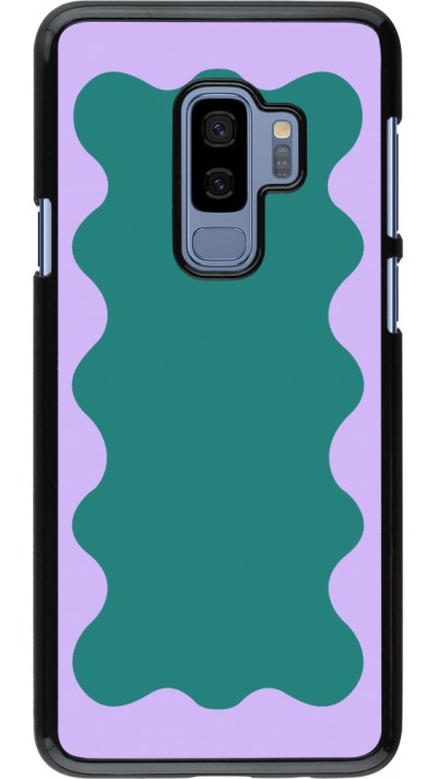 Samsung Galaxy S9+ Case Hülle - Wavy Rectangle Green Purple