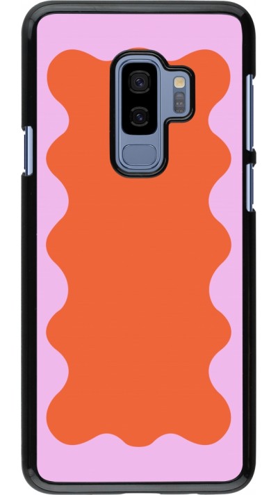 Samsung Galaxy S9+ Case Hülle - Wavy Rectangle Orange Pink