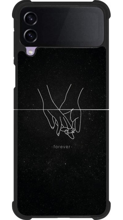 Samsung Galaxy Z Flip4 Case Hülle - Silikon schwarz Valentine 2023 hands forever