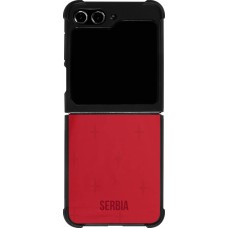 Samsung Galaxy Z Flip5 Case Hülle - Silikon schwarz Serbien 2022 personalisierbares Fussballtrikot