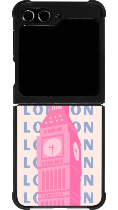 Samsung Galaxy Z Flip5 Case Hülle - Silikon schwarz London Pink Print