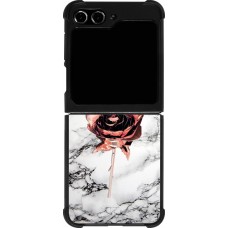 Samsung Galaxy Z Flip5 Case Hülle - Silikon schwarz Marble Rose Gold