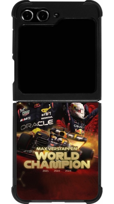 Samsung Galaxy Z Flip5 Case Hülle - Silikon schwarz Max Verstappen Champion 2023