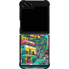 Samsung Galaxy Z Flip5 Case Hülle - Silikon schwarz Medellin Comuna 13 Kunst