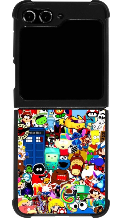 Samsung Galaxy Z Flip5 Case Hülle - Silikon schwarz Mixed cartoons